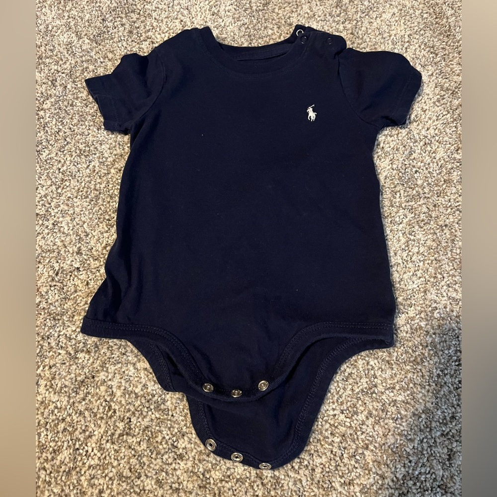 Ralph Lauren Navy Blue Baby Onesie